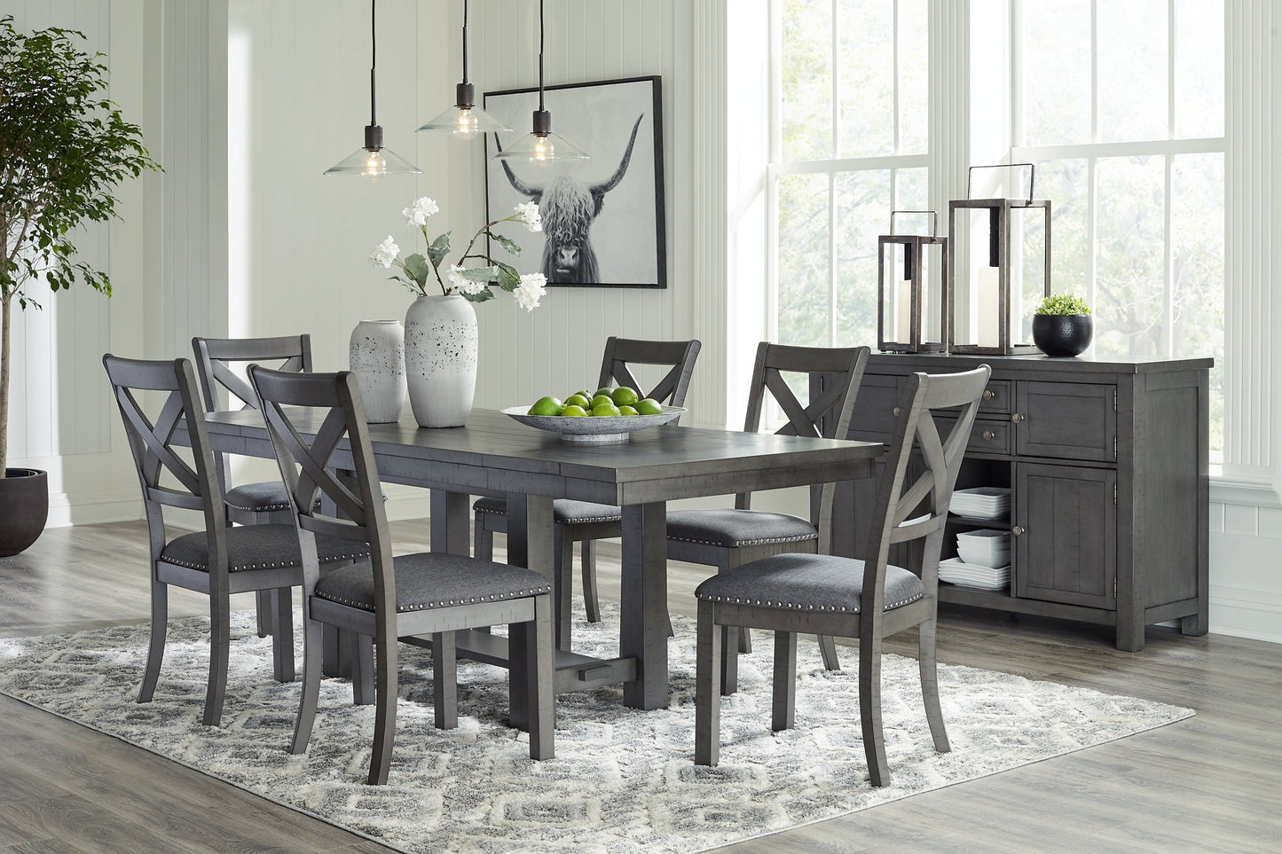 Myshanna Dining Table and 6 Chairs with Storage Rent Wise Rent To Own Jacksonville, Florida