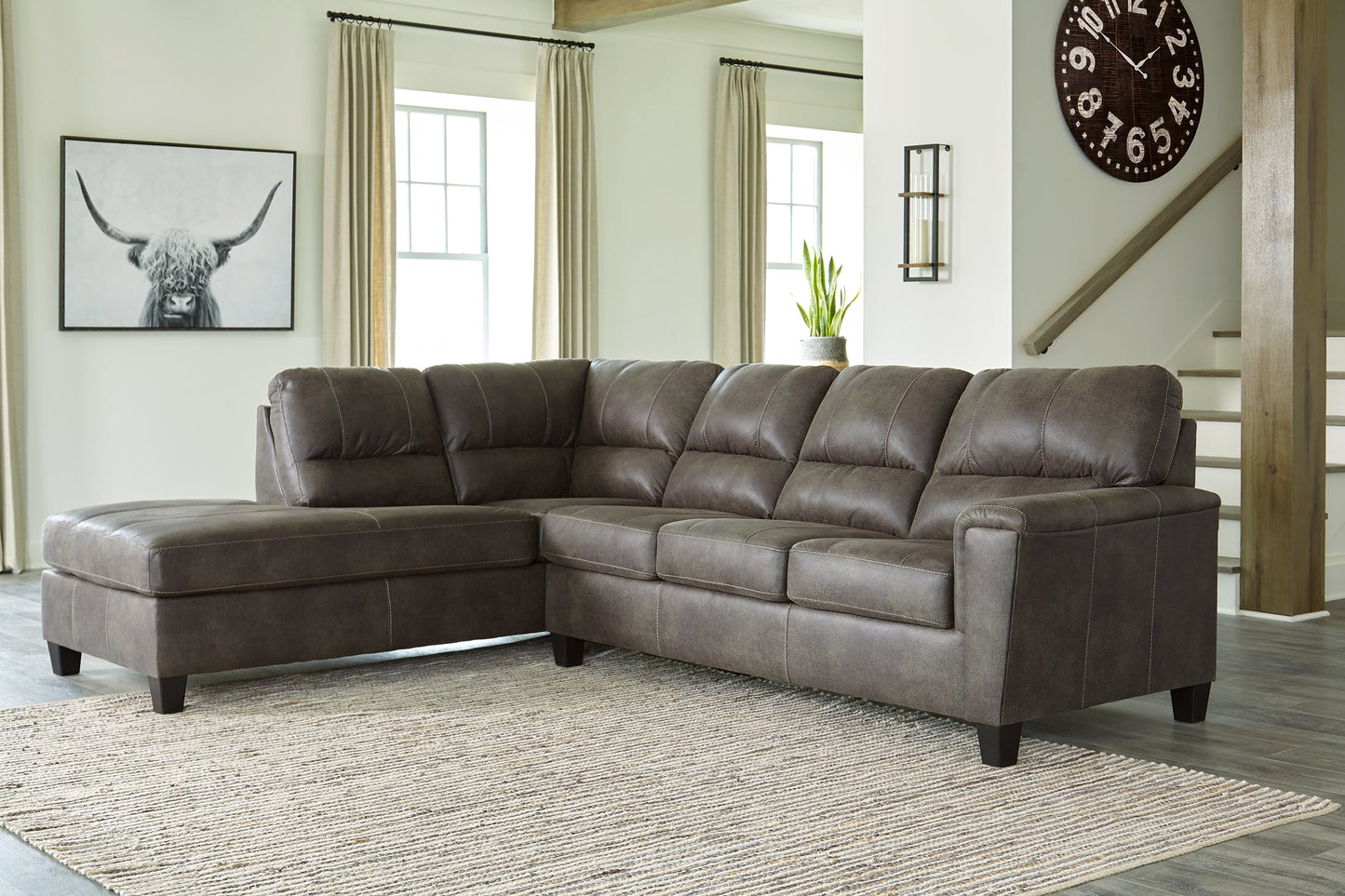 Navi 2-Piece Sectional with Chaise Rent Wise Rent To Own Jacksonville, Florida