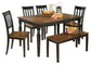 Owingsville Dining Table and 4 Chairs and Bench Rent Wise Rent To Own Jacksonville, Florida