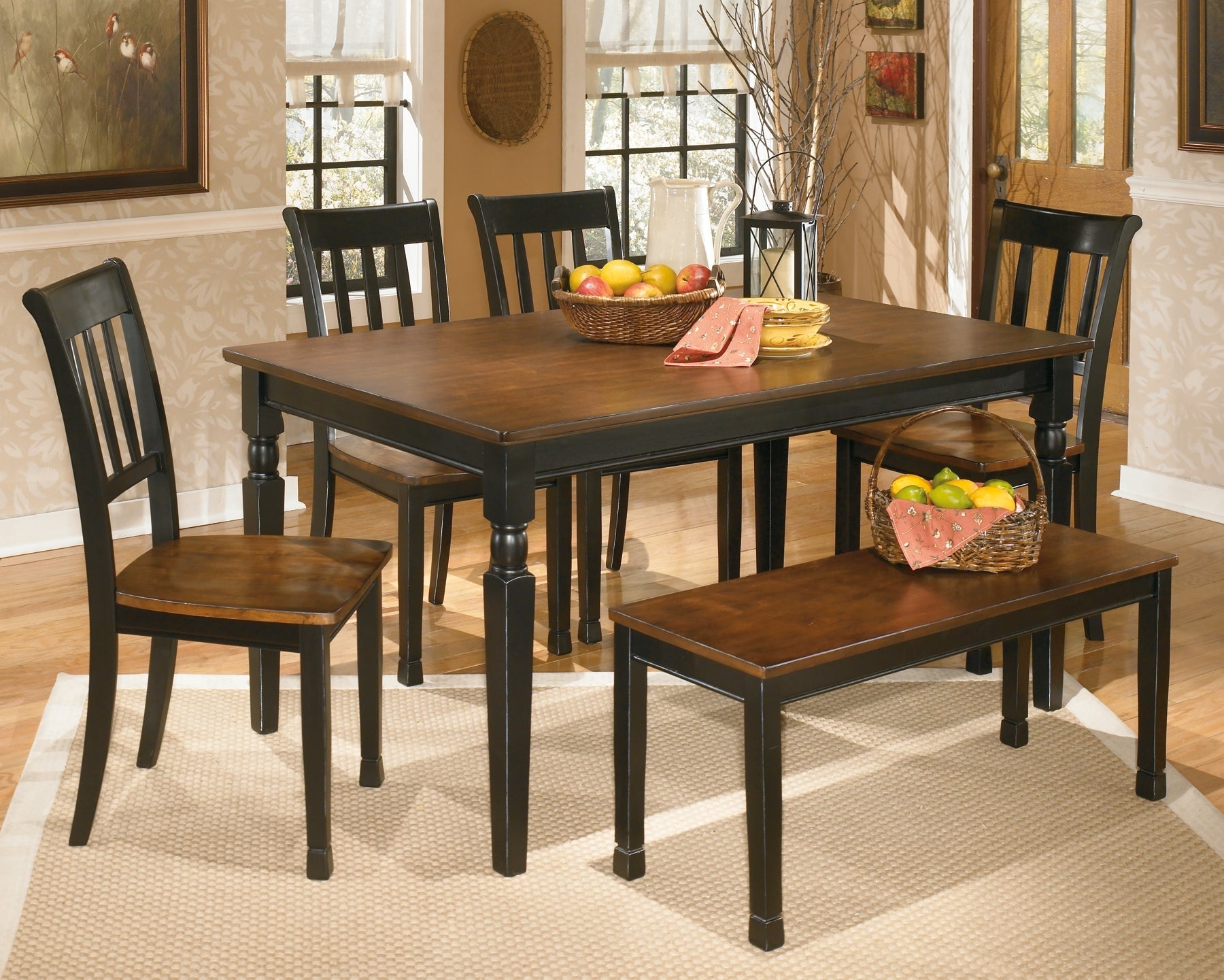 Owingsville Dining Table and 4 Chairs and Bench Rent Wise Rent To Own Jacksonville, Florida