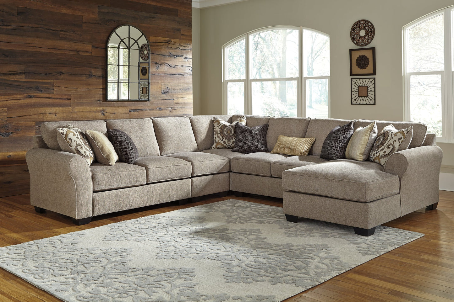Pantomine 5-Piece Sectional with Chaise Rent Wise Rent To Own Jacksonville, Florida