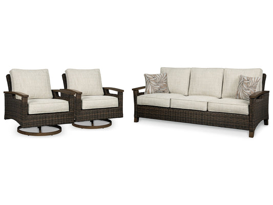 Paradise Trail Outdoor Sofa with 2 Lounge Chairs Rent Wise Rent To Own Jacksonville, Florida