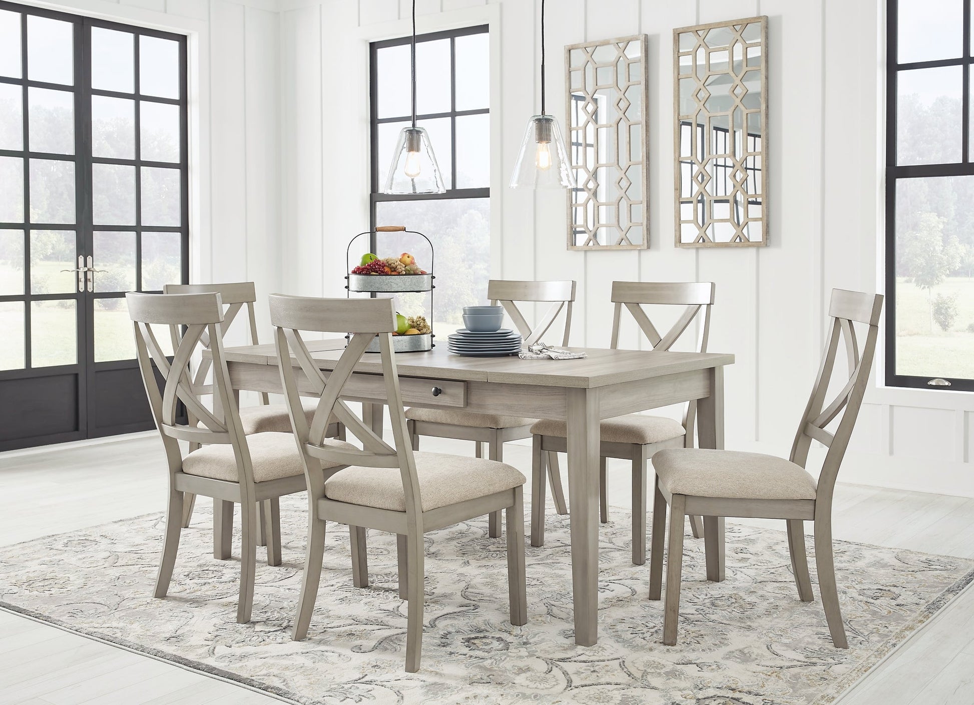 Parellen Dining Table and 6 Chairs Rent Wise Rent To Own Jacksonville, Florida