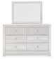 Paxberry King Panel Bed with Mirrored Dresser, Chest and 2 Nightstands Rent Wise Rent To Own Jacksonville, Florida