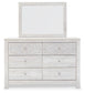 Paxberry Queen Panel Bed with Mirrored Dresser, Chest and 2 Nightstands Rent Wise Rent To Own Jacksonville, Florida