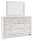 Paxberry Queen Panel Bed with Mirrored Dresser, Chest and 2 Nightstands Rent Wise Rent To Own Jacksonville, Florida