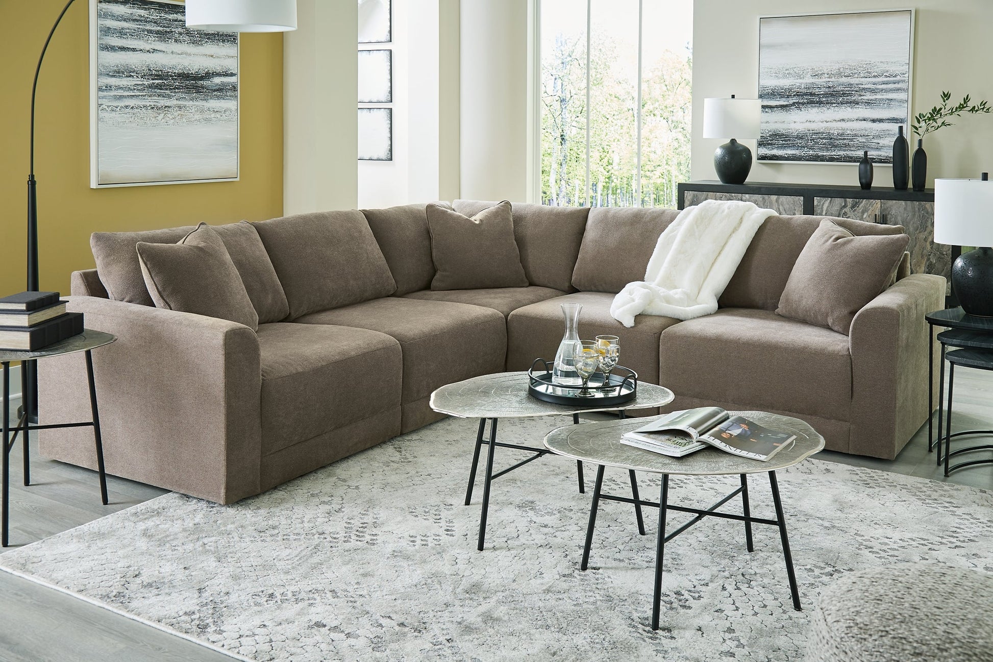 Raeanna 5-Piece Sectional Rent Wise Rent To Own Jacksonville, Florida