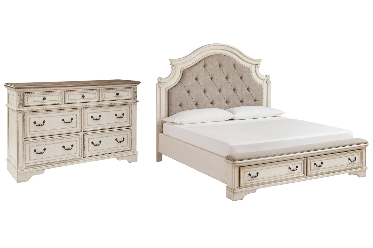 Realyn King Upholstered Bed with Dresser Rent Wise Rent To Own Jacksonville, Florida