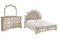 Realyn King Upholstered Bed with Mirrored Dresser Rent Wise Rent To Own Jacksonville, Florida