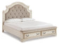 Realyn Queen Upholstered Bed with Mirrored Dresser and Chest Rent Wise Rent To Own Jacksonville, Florida