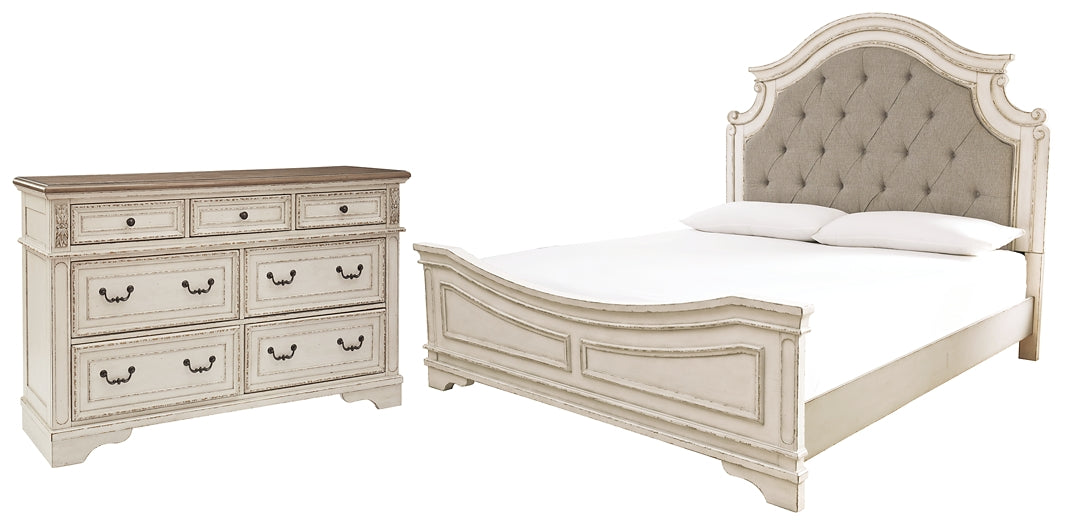 Realyn Queen Upholstered Panel Bed with Dresser Rent Wise Rent To Own Jacksonville, Florida