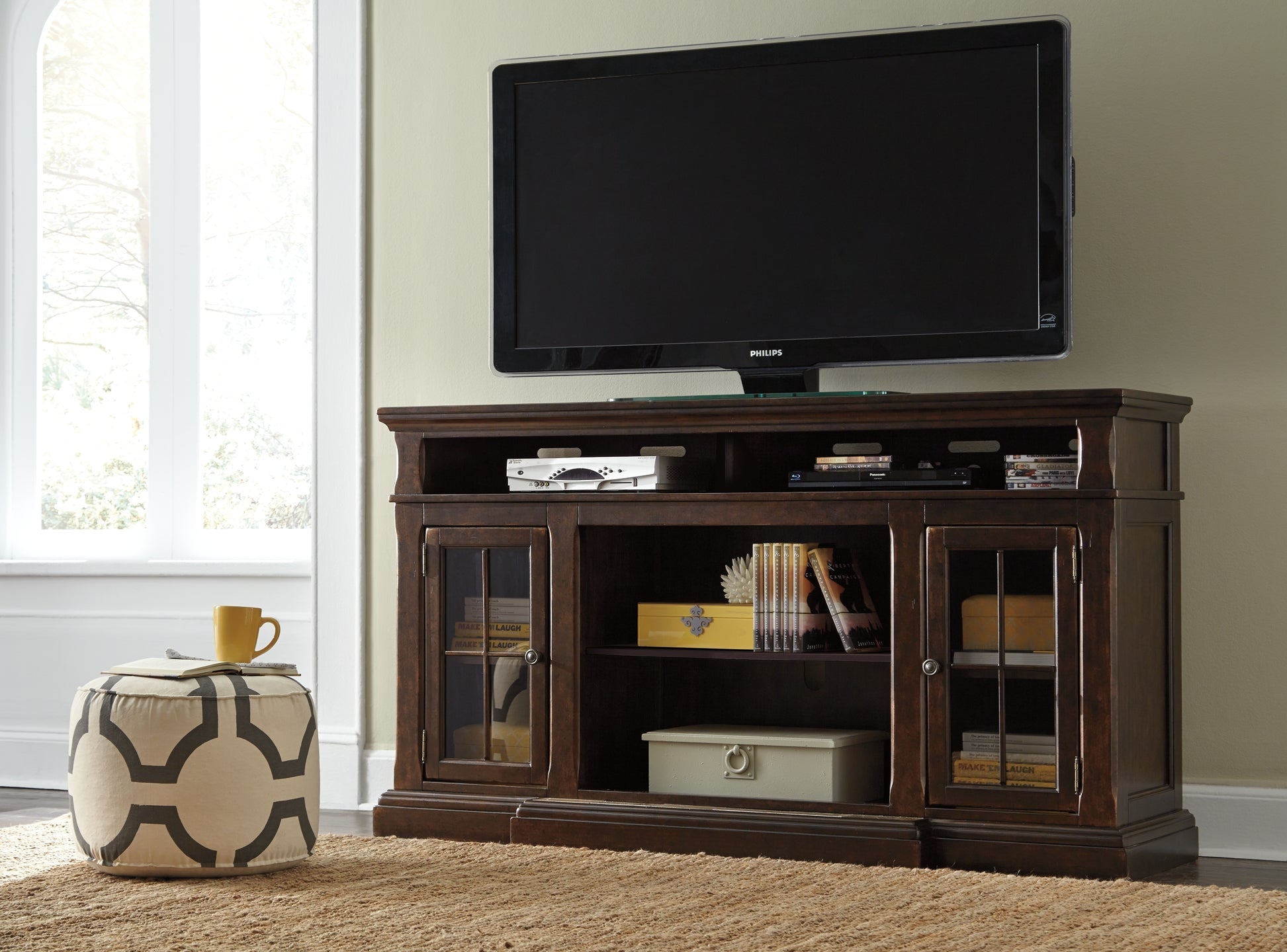 Roddinton XL TV Stand w/Fireplace Option Rent Wise Rent To Own Jacksonville, Florida