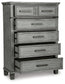 Russelyn King Storage Bed with Mirrored Dresser and Chest Rent Wise Rent To Own Jacksonville, Florida