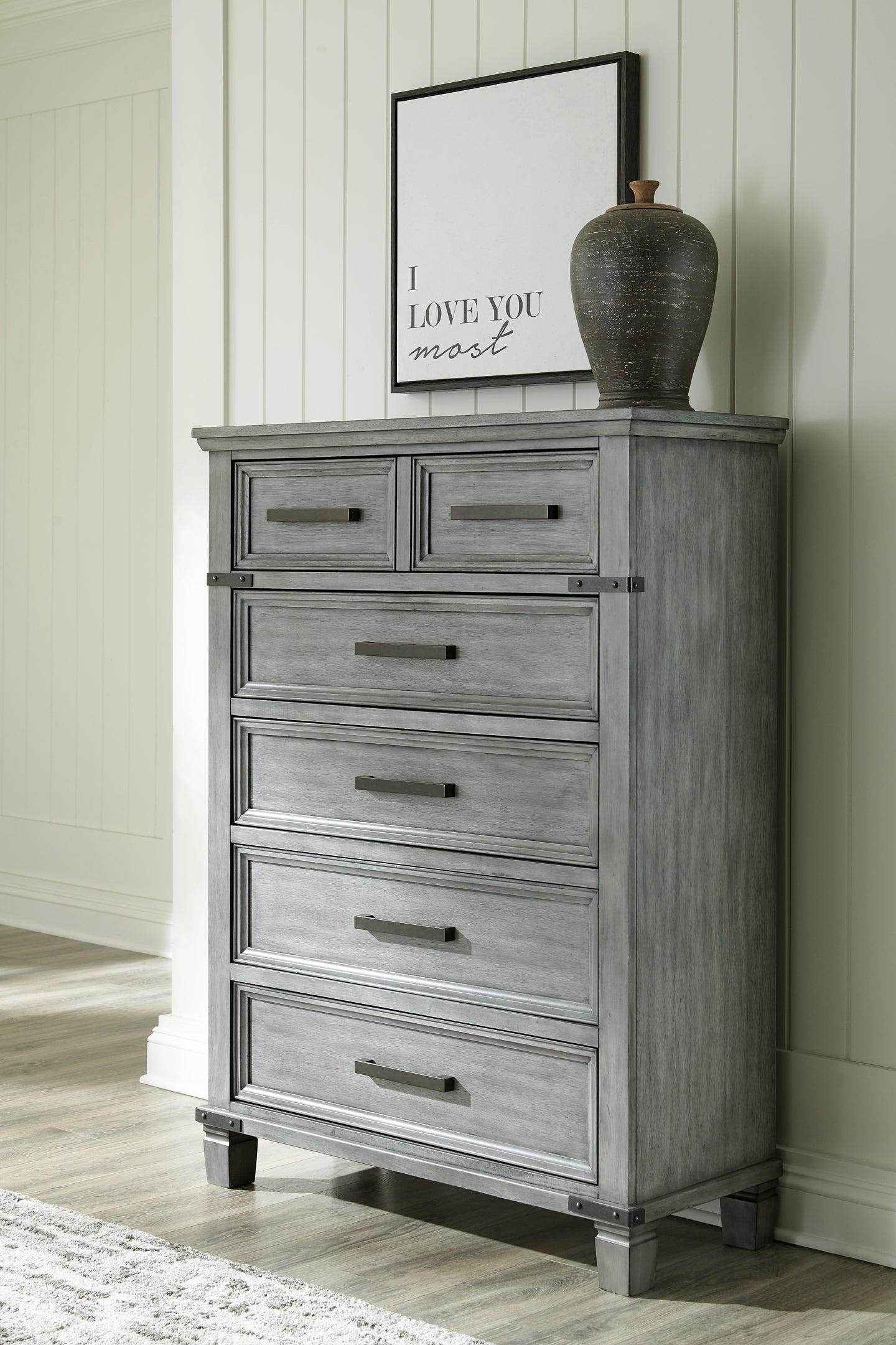Russelyn King Storage Bed with Mirrored Dresser and Chest Rent Wise Rent To Own Jacksonville, Florida