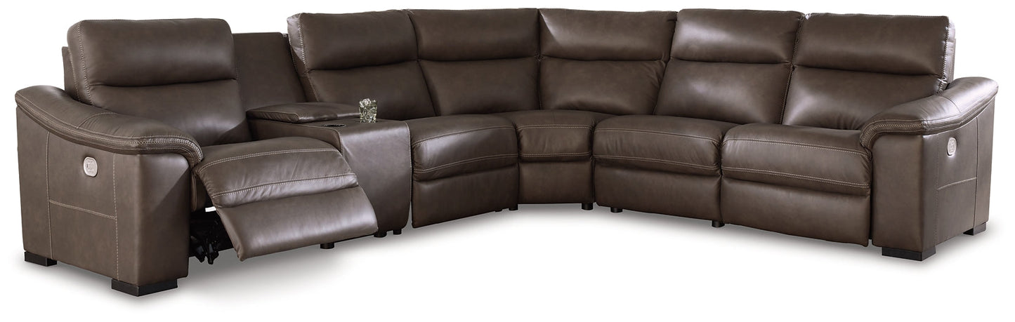 Salvatore 6-Piece Power Reclining Sectional Rent Wise Rent To Own Jacksonville, Florida