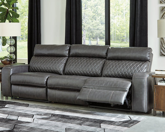 Samperstone 3-Piece Power Reclining Sectional Rent Wise Rent To Own Jacksonville, Florida