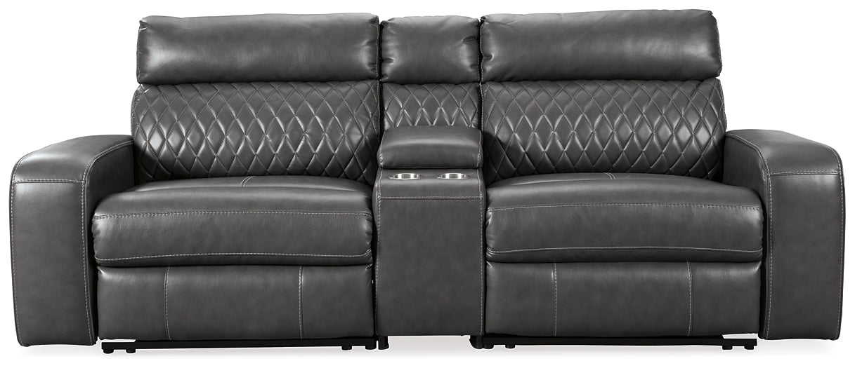 Samperstone 3-Piece Power Reclining Sectional Rent Wise Rent To Own Jacksonville, Florida