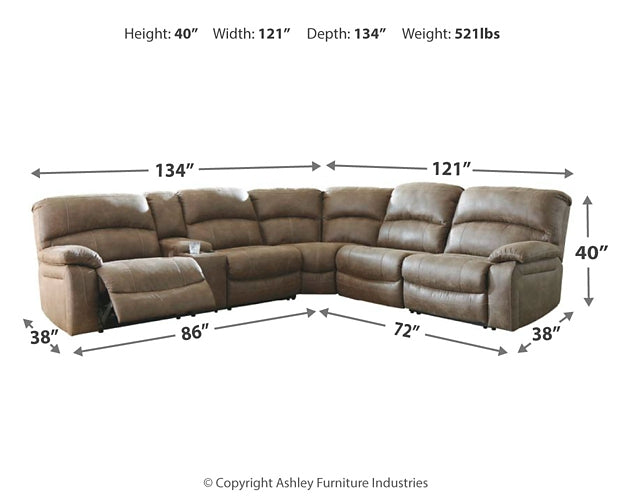 Segburg 4-Piece Power Reclining Sectional Rent Wise Rent To Own Jacksonville, Florida