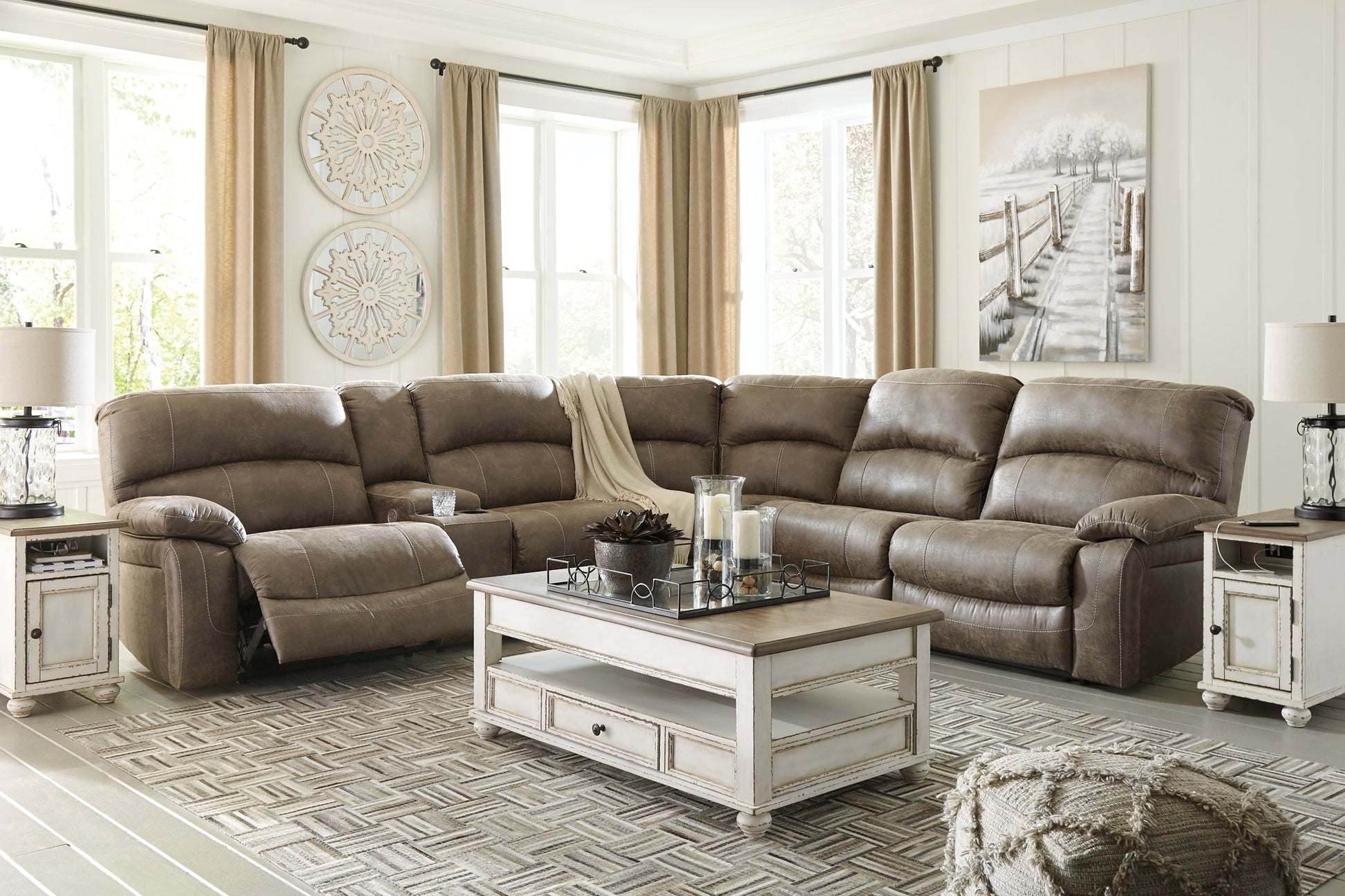 Segburg 4-Piece Power Reclining Sectional Rent Wise Rent To Own Jacksonville, Florida