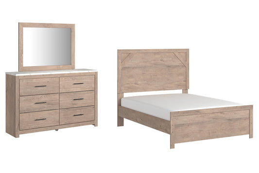Senniberg Full Panel Bed with Mirrored Dresser Rent Wise Rent To Own Jacksonville, Florida