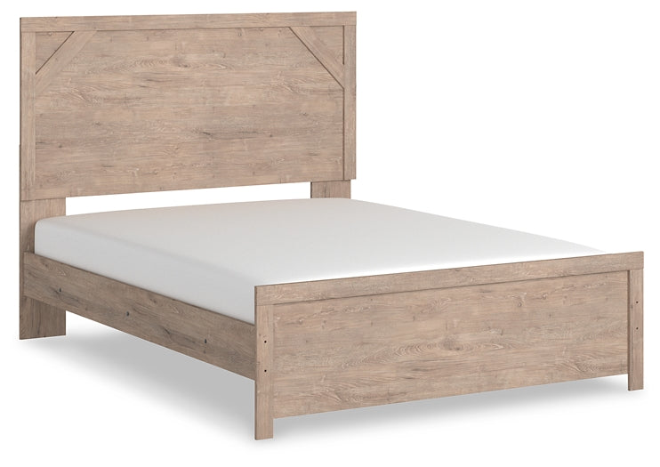 Senniberg Queen Panel Bed with Mirrored Dresser, Chest and Nightstand Rent Wise Rent To Own Jacksonville, Florida