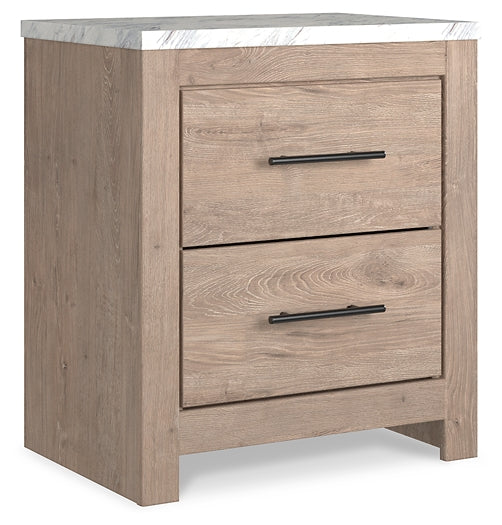 Senniberg Queen Panel Bed with Mirrored Dresser, Chest and Nightstand Rent Wise Rent To Own Jacksonville, Florida