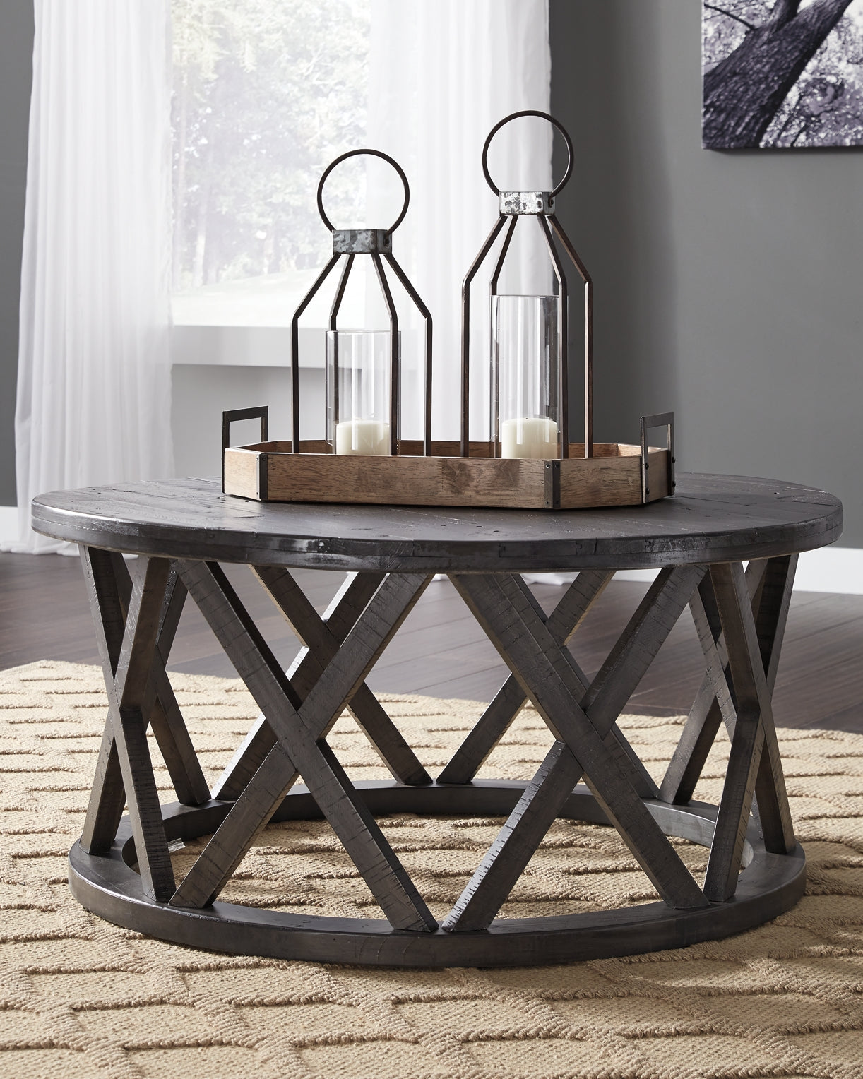 Sharzane Round Cocktail Table Rent Wise Rent To Own Jacksonville, Florida