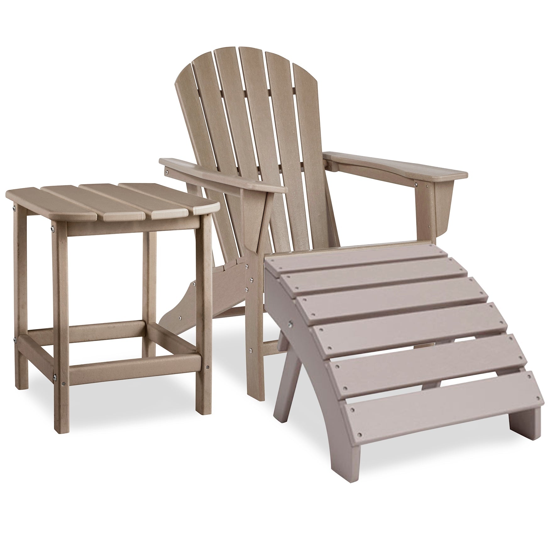 Sundown Treasure Outdoor Adirondack Chair and Ottoman with Side Table Rent Wise Rent To Own Jacksonville, Florida