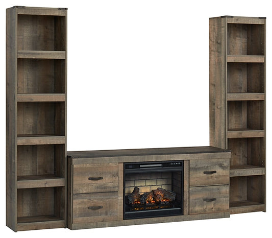 Trinell 3-Piece Entertainment Center with Electric Fireplace Rent Wise Rent To Own Jacksonville, Florida