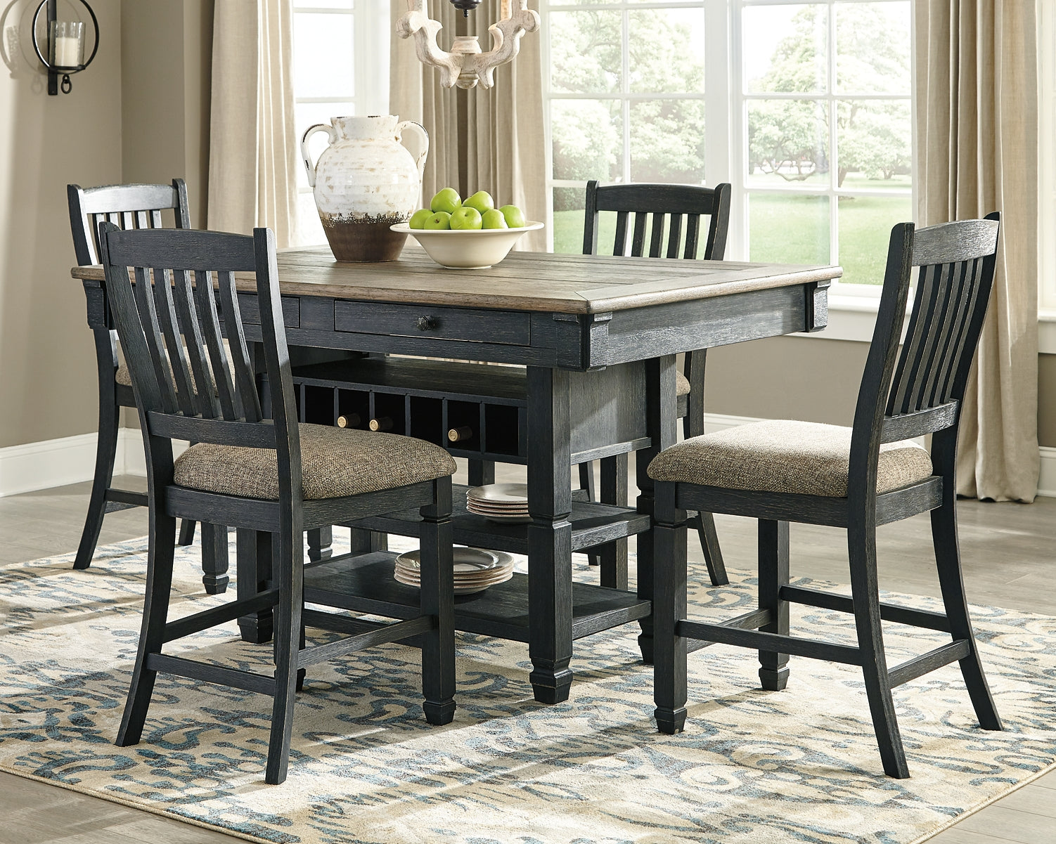 Tyler Creek Counter Height Dining Table and 4 Barstools Rent Wise Rent To Own Jacksonville, Florida