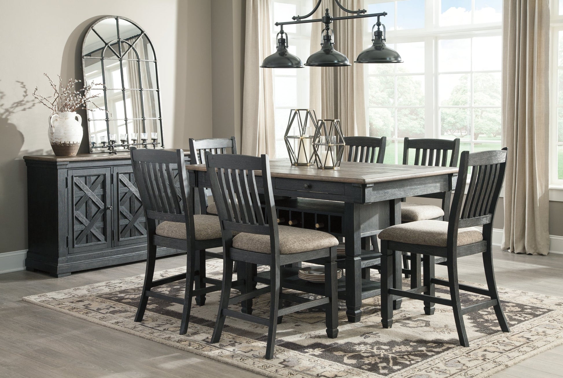 Tyler Creek Counter Height Dining Table and 6 Barstools Rent Wise Rent To Own Jacksonville, Florida