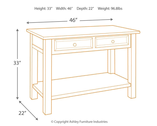 Tyler Creek Sofa Table Rent Wise Rent To Own Jacksonville, Florida