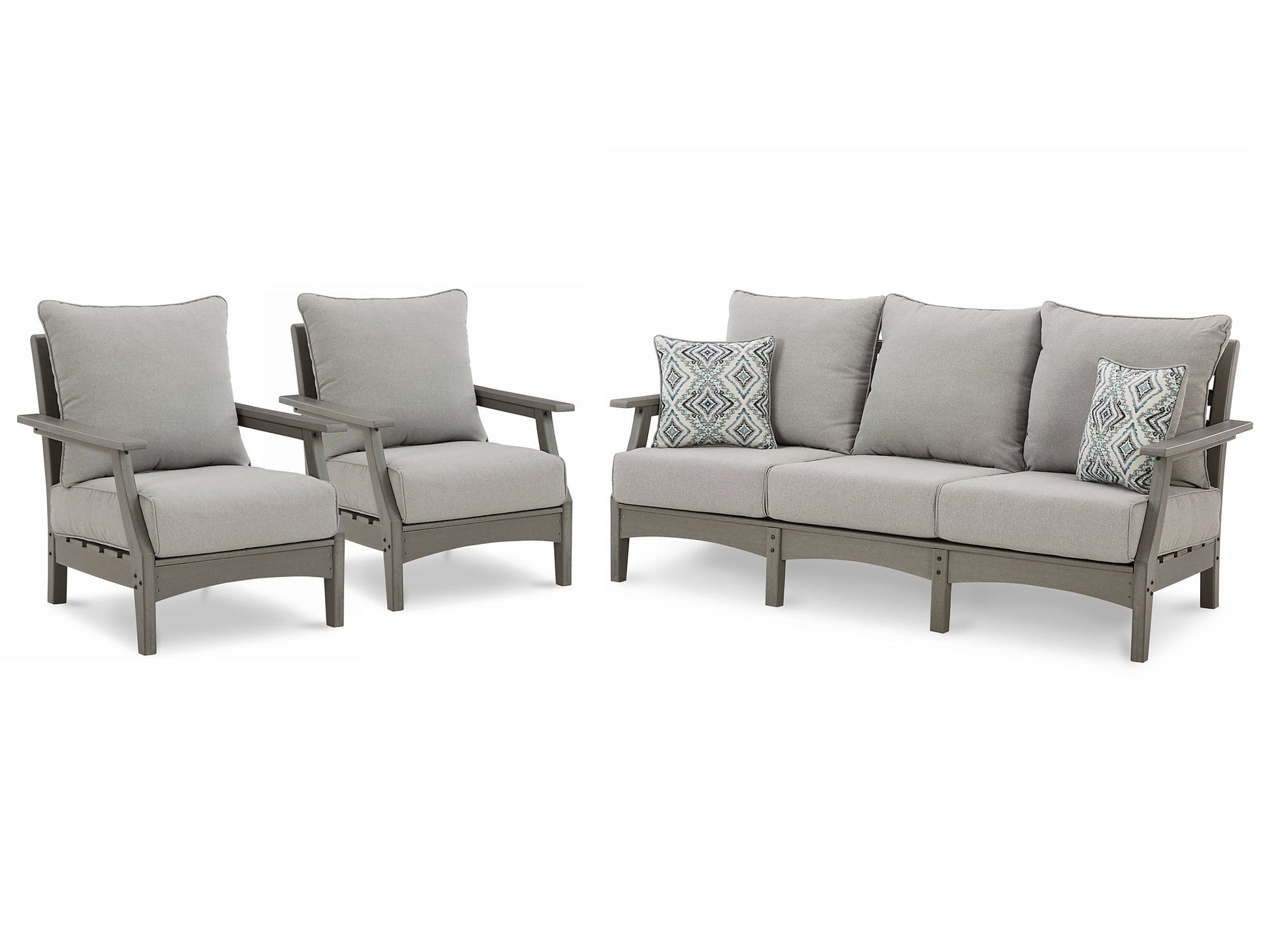 Visola Outdoor Sofa with 2 Lounge Chairs Rent Wise Rent To Own Jacksonville, Florida