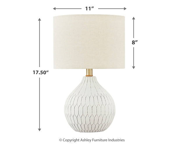 Wardmont Ceramic Table Lamp (1/CN) Rent Wise Rent To Own Jacksonville, Florida