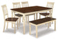 Whitesburg Dining Table and 4 Chairs and Bench Rent Wise Rent To Own Jacksonville, Florida