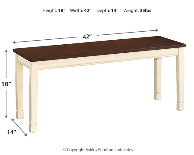 Whitesburg Dining Table and 4 Chairs and Bench Rent Wise Rent To Own Jacksonville, Florida