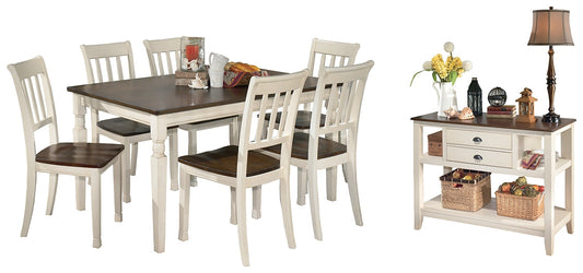 Whitesburg Dining Table and 6 Chairs with Storage Rent Wise Rent To Own Jacksonville, Florida