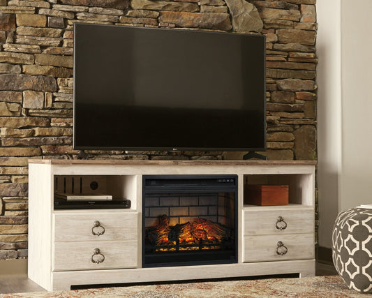 Willowton 64" TV Stand with Electric Fireplace Rent Wise Rent To Own Jacksonville, Florida