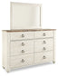 Willowton California King Panel Bed with Mirrored Dresser and 2 Nightstands Rent Wise Rent To Own Jacksonville, Florida
