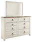 Willowton Dresser and Mirror Rent Wise Rent To Own Jacksonville, Florida