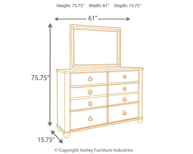 Willowton Dresser and Mirror Rent Wise Rent To Own Jacksonville, Florida