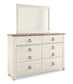 Willowton Queen Panel Bed with Mirrored Dresser Rent Wise Rent To Own Jacksonville, Florida
