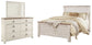 Willowton Queen Panel Bed with Mirrored Dresser Rent Wise Rent To Own Jacksonville, Florida