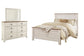 Willowton Queen Panel Bed with Mirrored Dresser Rent Wise Rent To Own Jacksonville, Florida