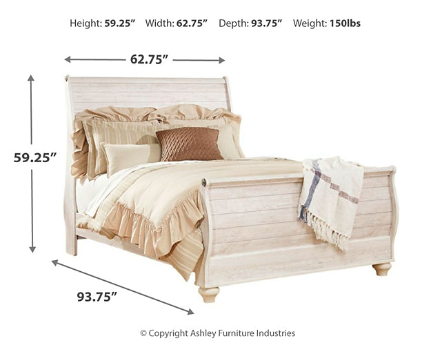 Willowton Queen Sleigh Bed with Dresser Rent Wise Rent To Own Jacksonville, Florida