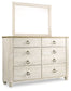 Willowton Queen Sleigh Bed with Mirrored Dresser and Nightstand Rent Wise Rent To Own Jacksonville, Florida