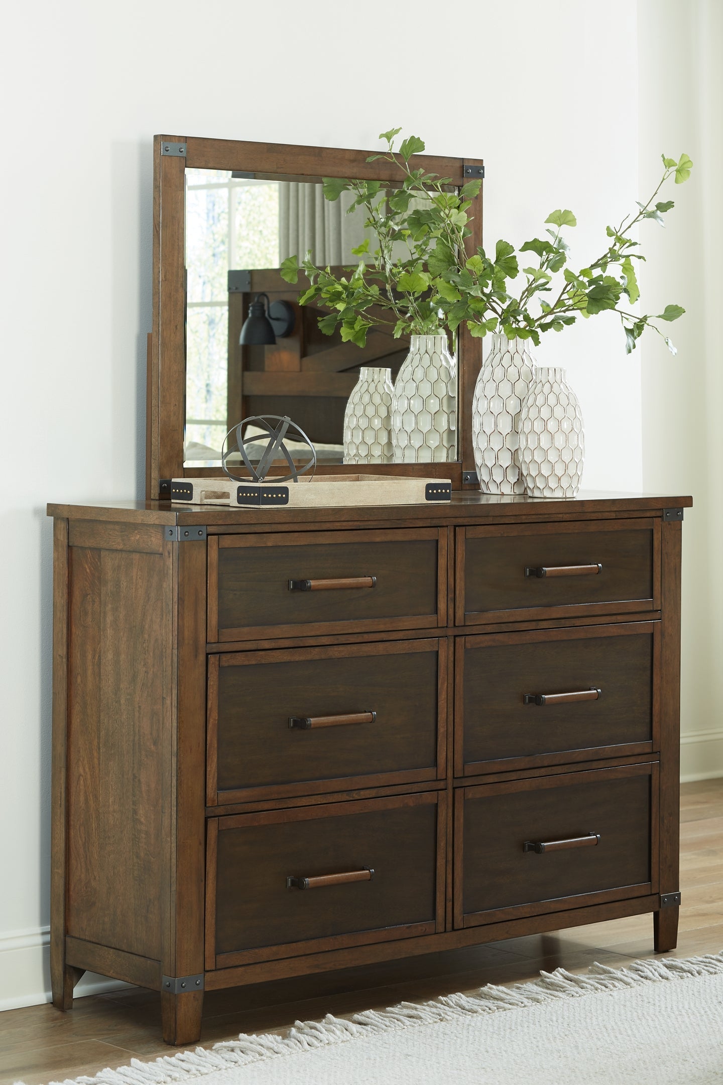 Wyattfield King Panel Bed with Mirrored Dresser, Chest and Nightstand Rent Wise Rent To Own Jacksonville, Florida