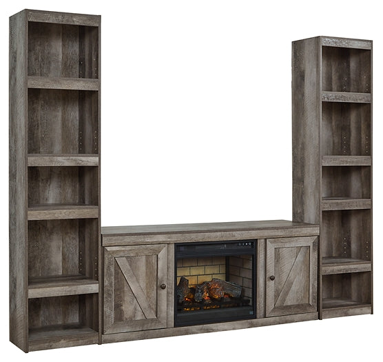Wynnlow 3-Piece Entertainment Center with Electric Fireplace Rent Wise Rent To Own Jacksonville, Florida