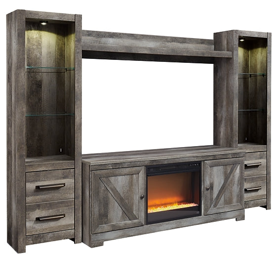 Wynnlow 4-Piece Entertainment Center with Electric Fireplace Rent Wise Rent To Own Jacksonville, Florida