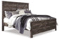 Wynnlow King Crossbuck Panel Bed with Mirrored Dresser, Chest and 2 Nightstands Rent Wise Rent To Own Jacksonville, Florida